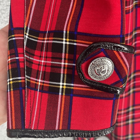 Nygard red & black womens trench coat pockets button front jacket medium belt - Picture 5 of 11